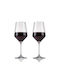 Viski Raye Angled Set Glasses for White and Red Wine Made of Crystal in Red Colour 470ml 2 Pieces