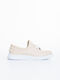 Leather Women's Oxfords in Beige Colour