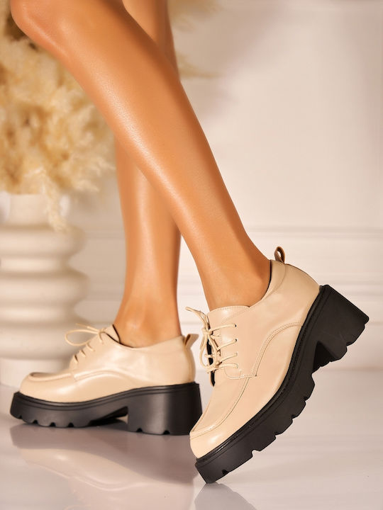 Damen Oxfords in Beigem Farb