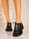 Leder Damen Oxfords in Schwarz Farbe