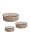 Espiel Set Decorative Baskets Artificial Leather Beige 10cm 3 Pieces