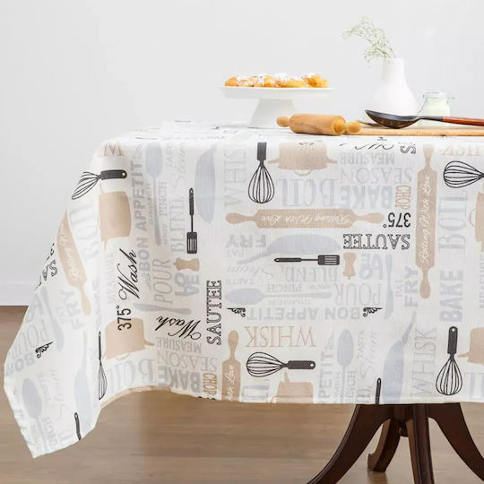 Borea Τραπεζομάντηλο Bon Apetit Εκρού 140x220εκ.