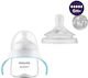 Philips Set Biberoane din Plastic Natural Response Anti-colici cu Tetină din Cauciuc pentru 6+ Luni Alb 150ml