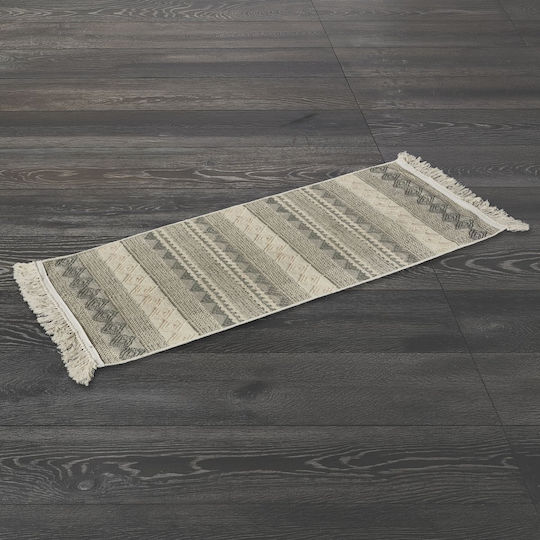 Whitegg Pat66 Rectangular Cotton Ecru Rug 60x90cm