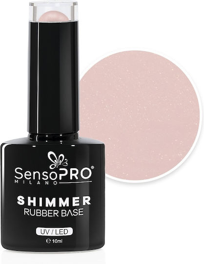 Bază Cauciucată Shimmer SensoPro Milano #07 Rare Rose Shimmer Gold 10ml