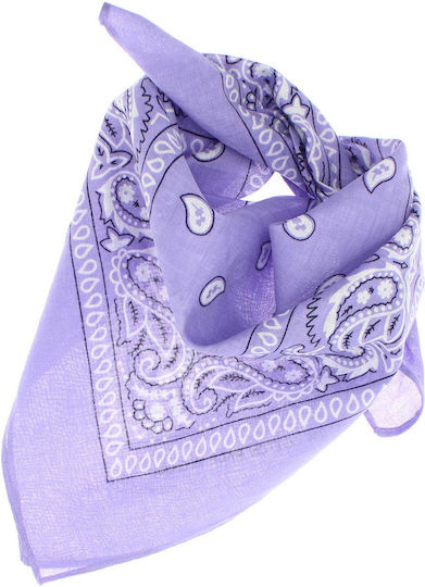Bandana Din Bumbac Mărimea 55 X 55 Cm Imprimeu Mandala ButicCochet Violet Deschis Es2200