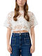 Women's Blouse Short Sleeve White
