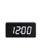 Avizar Wooden Clock Clear Digital Led Display Black