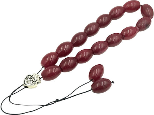 Worry Beads from Agate Length 30cm Burgundy