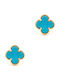 Kiriakos Gofas Gold Plated Silver Earrings with Turquoise Stones