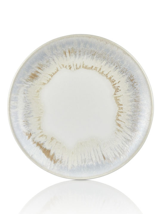 By Bone Wave Shallow Plate Made of Multicolour Porcelain with Diameter 25cm
