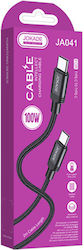 Jokade Ja041 USB 2.0 Cable USB-C Male - USB-C 100W Black 2m 2222222260989 Jokade Ja041 USB 2.0 Cable USB-C Male - USB-C 100W Black 2m 2222222260989