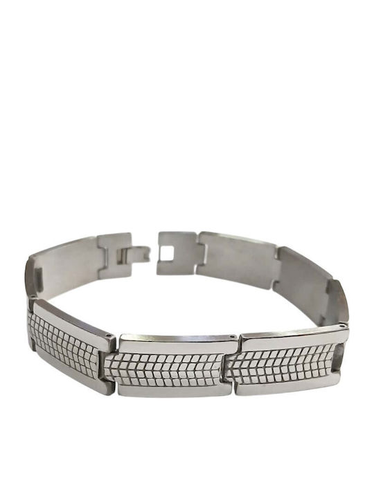 Kalliopi Silver Ανδρικό Βραχιόλι από Ατσάλι 23cm