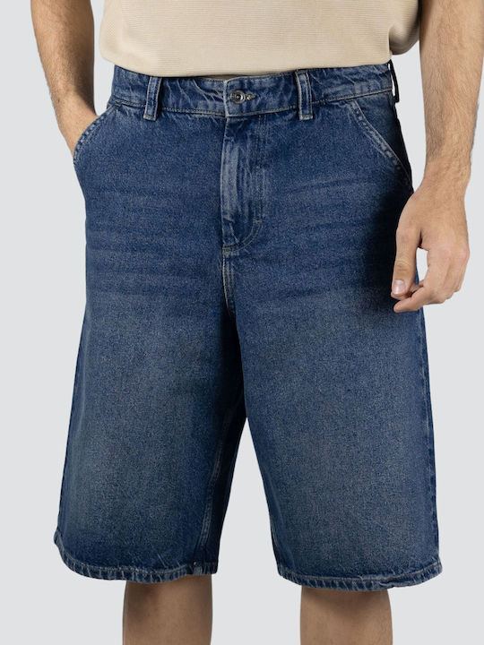 Superdry Ovin Ανδρική Βερμούδα Τζιν Μπλε