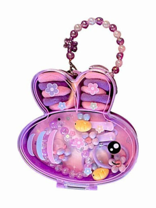 Bunny Kids Hair Clips Set with Hair Clips in Purple Color