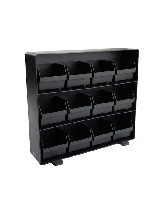 123inkt Box for Tea with Lid and Stand Plastic Black