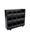 123inkt Box for Tea with Lid and Stand Plastic Black