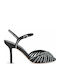 Damen Sandalen mit Strass Schwarze