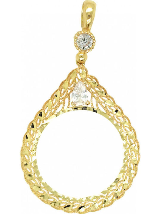 Mertzios.gr Hängendes Charm mit Steinen aus Gold mit Zirkon