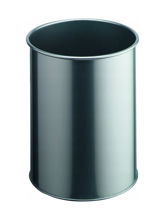 Durable Μεταλλικό Καλάθι Αχρήστων 15lt Ασημί