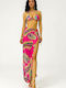 Set Bikini 3 Τεμαχίων Τριγωνάκι Floral Fuchsia