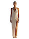 Chicret Women's Maxi Beach Dress Beige