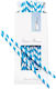 Papier-Strohhalme Mit Bleistift Blau