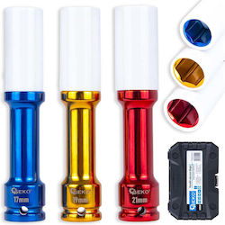 Geko Geko Steckdosen Lange mit Rahmen Gastgeber 1/2" Set 3Stücke
