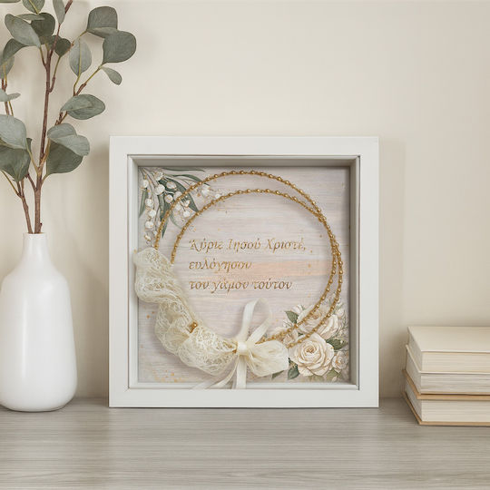 Tablo Hochzeitskronen-Hülle Wand Hölzernes Roselily Glas