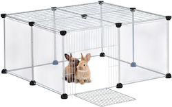 Relaxdays Small Animal Playpens 12 Pieces Transparent Black White 37x75x75 Cm