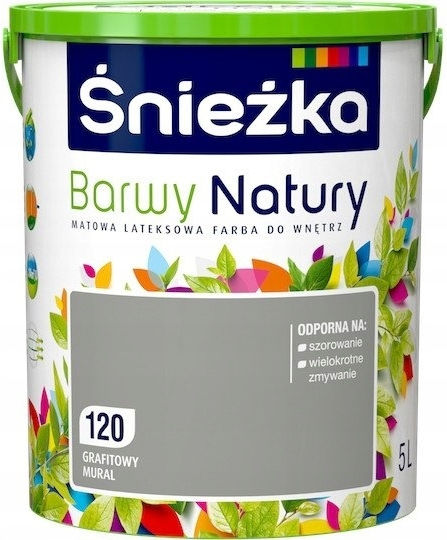 Śnieżka Barwy Natury Latex Interior Paint Graphite Mural 5l