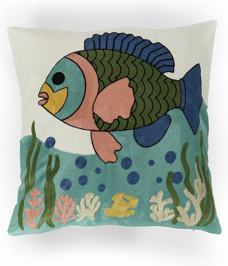 Whitegg Decorative Pillow Case A144 From 100% Cotton Multicolour 45x45cm
