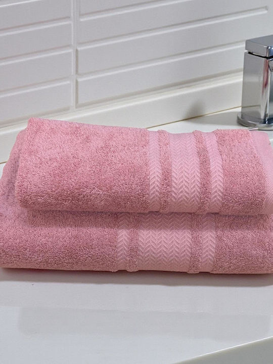 Linea Home Pied Face Towel 50x90cm Pink Weight 480gsm