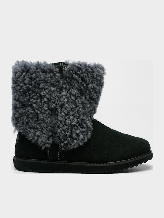 Ghete De Piele Dama Ankle Negru