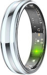 HR02 Smart Ring 18.2mm με Παλμογράφο Ασημί