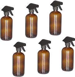 Set 6 Brown Glass Spray Bottles 500ml Set 6 Brown Glass Spray Bottles 500ml