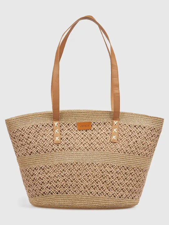 Verde Verde Korbweide Strandtasche Beiges