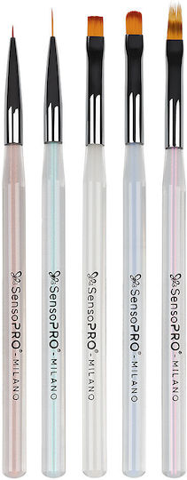 Set Fünf Falsche Nagelbürsten Sensopro Milano Unicorn Touch