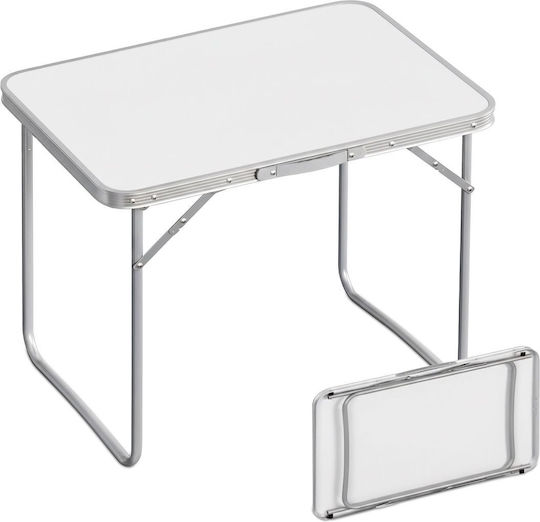 Relaxdays Masă de Camping din Aluminiu Pliabilă 68.5x70x50cm Albă