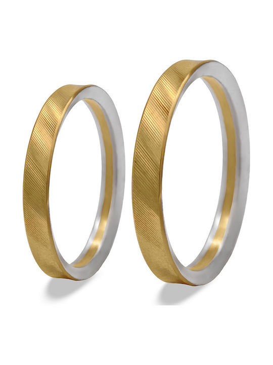 Savvas Design Set Inele De Nuntă Bicolore 14K