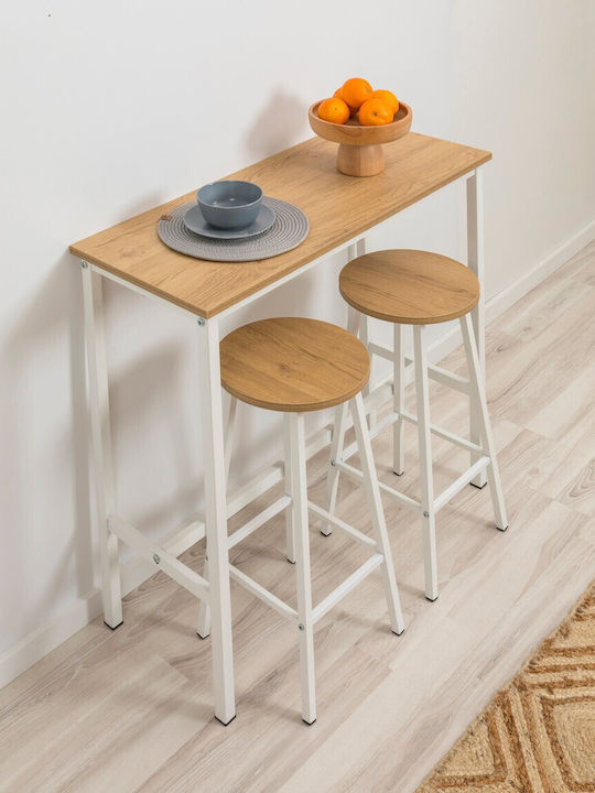 Bar Tisch Aus Holz Mit Metallrahmen 100x40x90cm