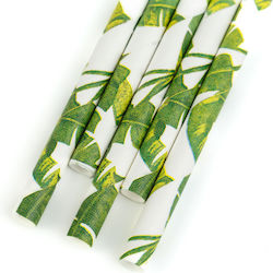 Jungle Pattern Paper Straws 25 Pcs 197 Mm Eco-friendly Drinks Cocktails Parties Jungle Pattern Paper Straws 25 Pcs 197 Mm Eco-friendly Drinks Cocktails Parties