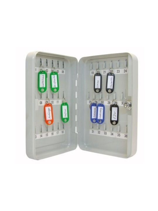 WeDo Wall Key Hook Metallic 36 Hooks With Lock 18x25x6cm