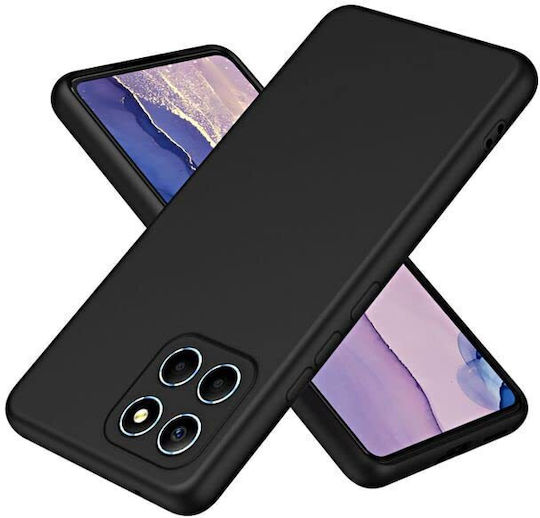 Umschlag Rückseite Silikon Schwarz (Honor X8a)