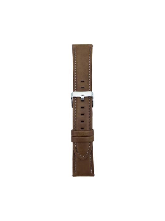 Λουράκι Leather Huawei Watch Gt 6 5 4 41mm Xiaomi Watch S4 41mm Garmin Venu 3s 18mm Dark Brown