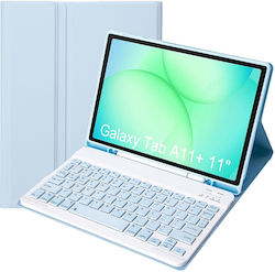 Bluetooth Flip Cover με Πληκτρολόγιο (Samsung Galaxy Tab A11 Plus) Γαλάζια