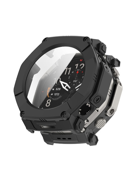 Πλαστική Θήκη με Τζαμάκι σε Μαύρο χρώμα για Amazfit T-rex Ultra 2