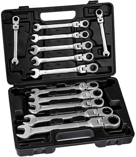 Set 12 Chei Poligonale Germane Cap Flexibil Inel Cu Clichet 8-19mm