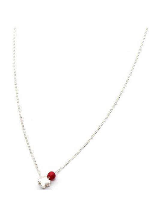 Irmelia Frau Kreuz aus Silber mit Kette