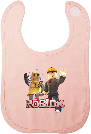 Koupakoupa Roblox Σαλιάρα Υφασμάτινη με Αυτοκόλλητο Ροζ